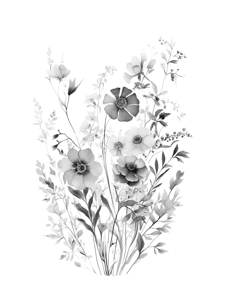 Fleurs Noires et Blanches 33