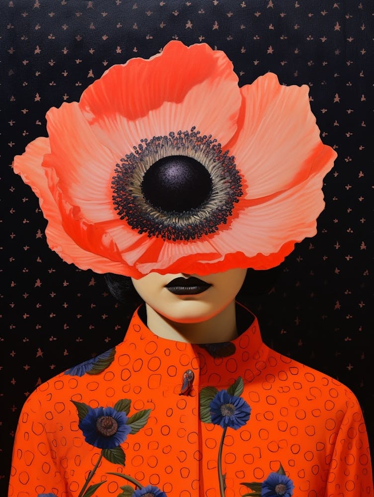 Surreal Flower Portrait 5 Painting