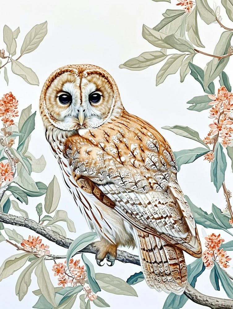 Tawny Owl Marker Drawing 5