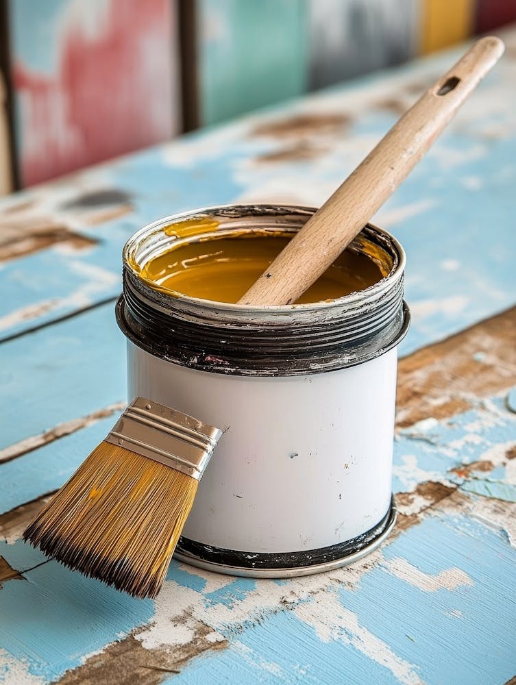 Can With Paint And Paintbrush 1