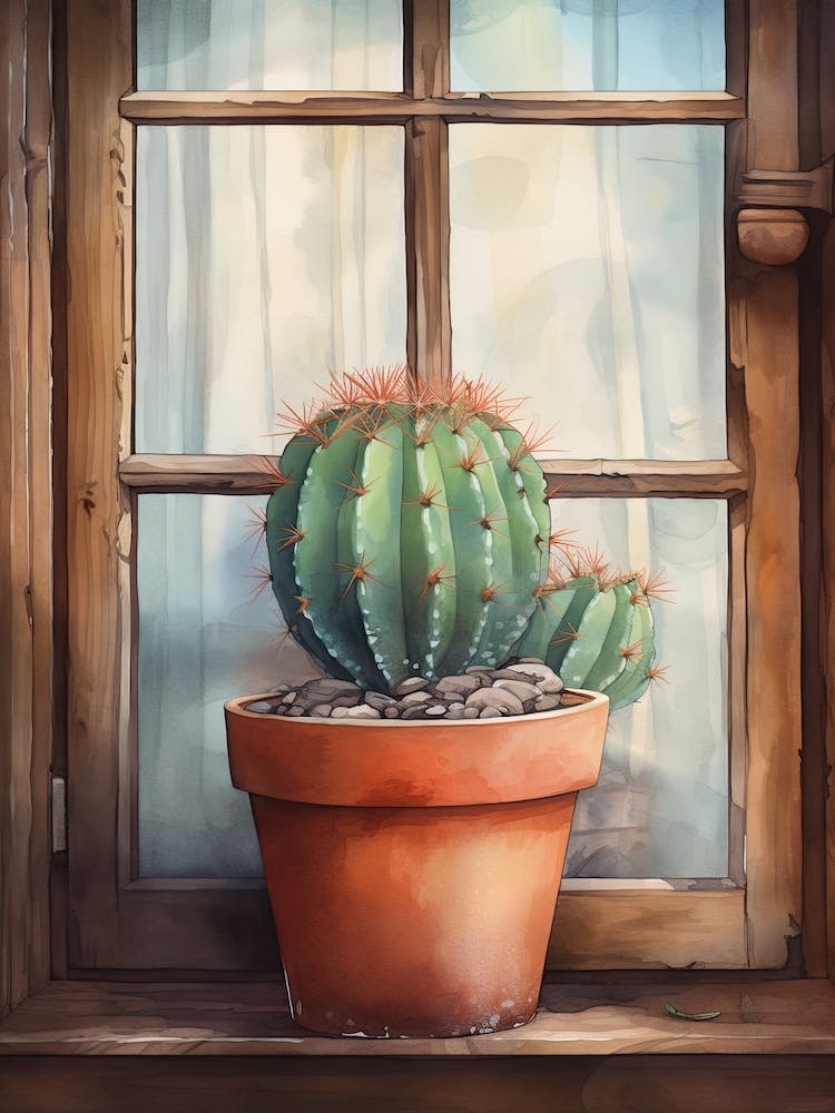 Barrel Cactus Window 3