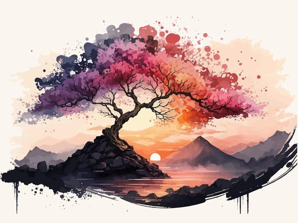 Tree Of Life Beautiful Watercolor