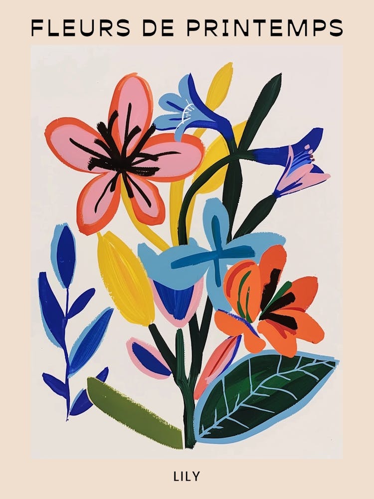 Spring Floral French Poster  Lily 4