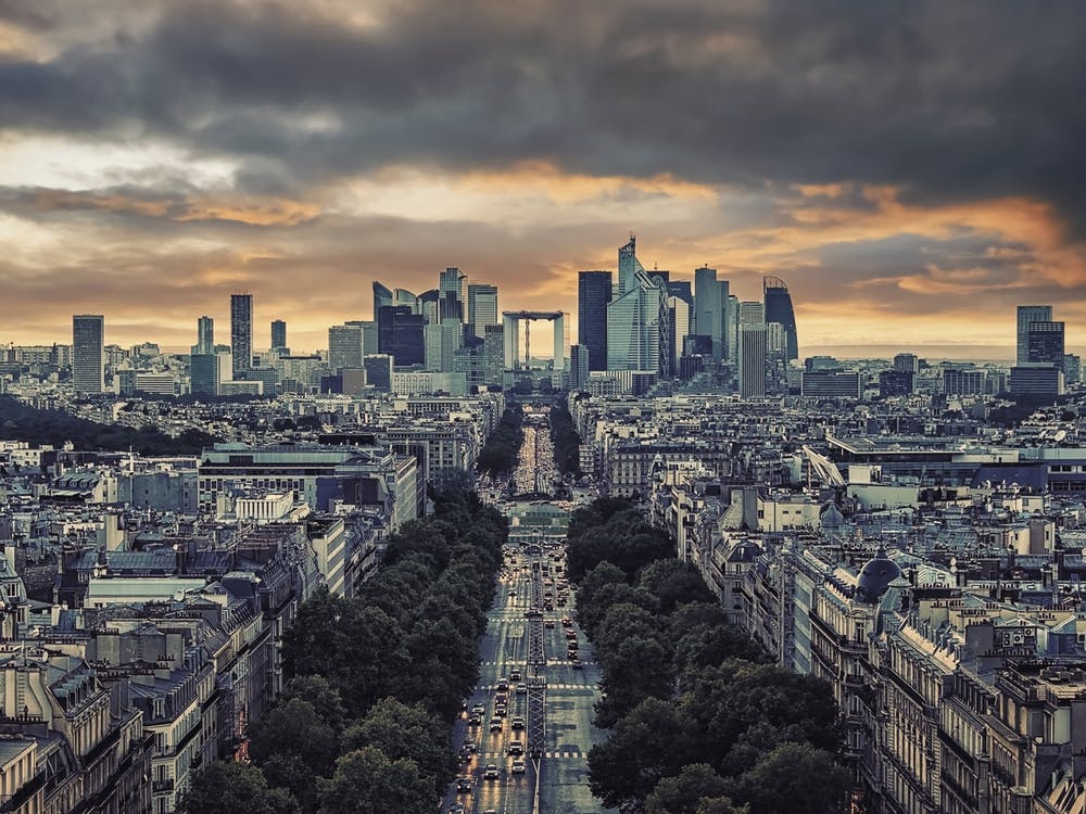 La Défense Sonnenuntergang
