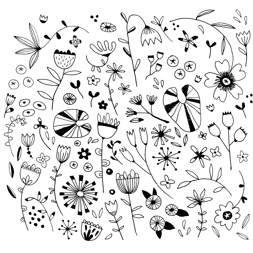 Black And White Flower Drawings