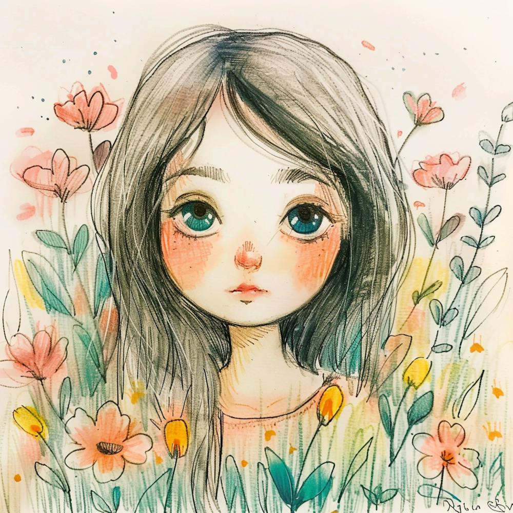 Girl In Flowers