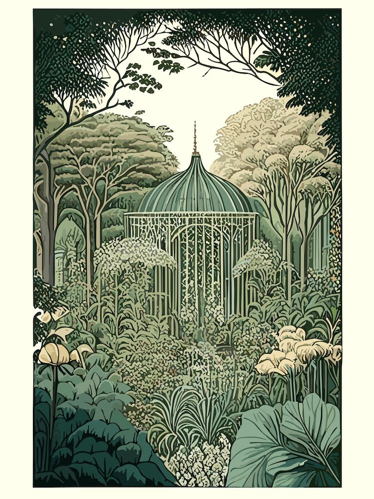 Central Park Conservatory Garden, Usa Vintage Botanical