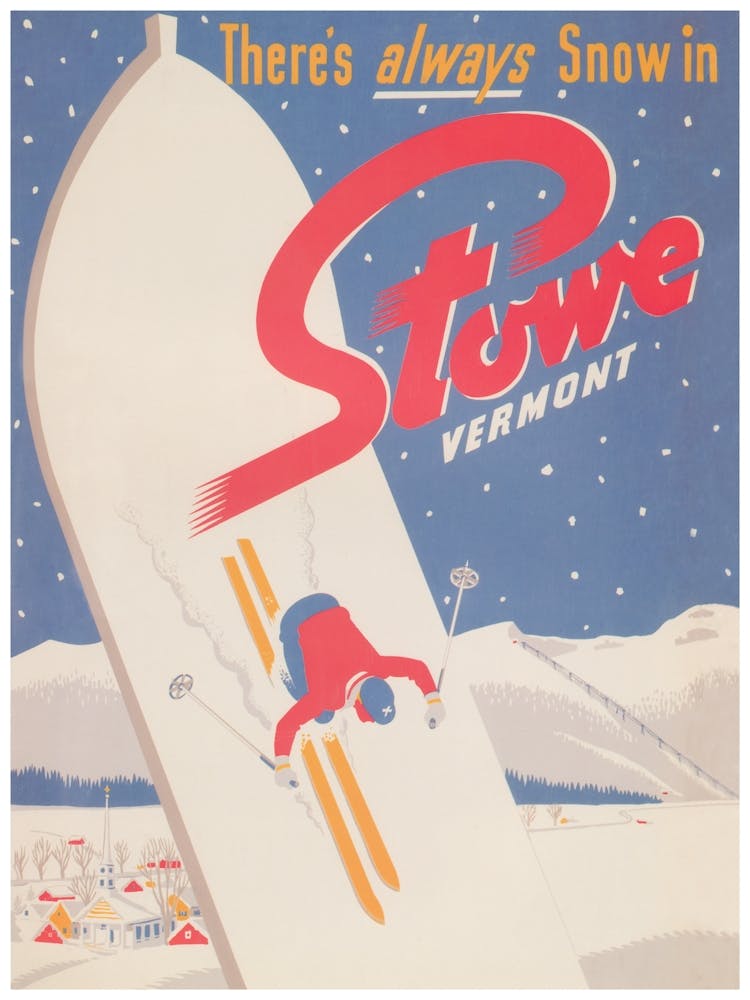 Stowe Vermont Vintage Ski Poster