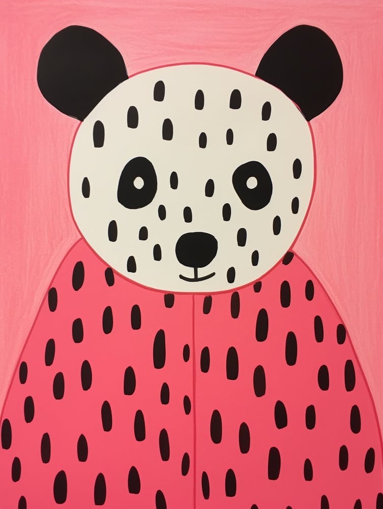 Pink Polka Dot Panda 3