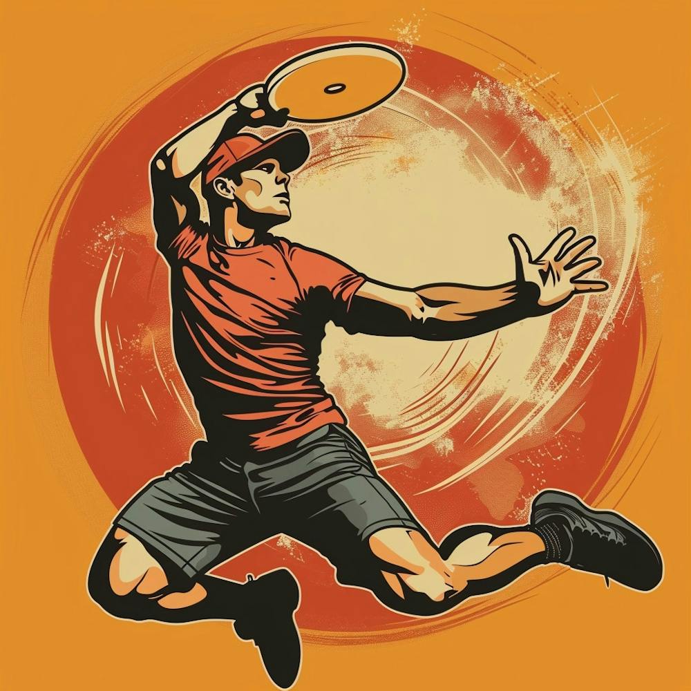 Frisbee Player In The Air