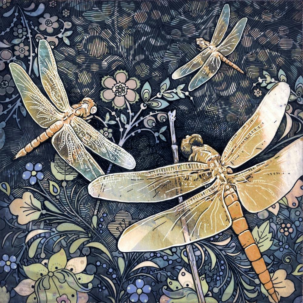 Dragonflies -Golden