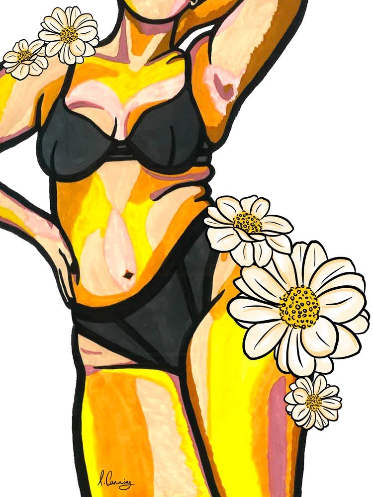 Yellow Floral Nude