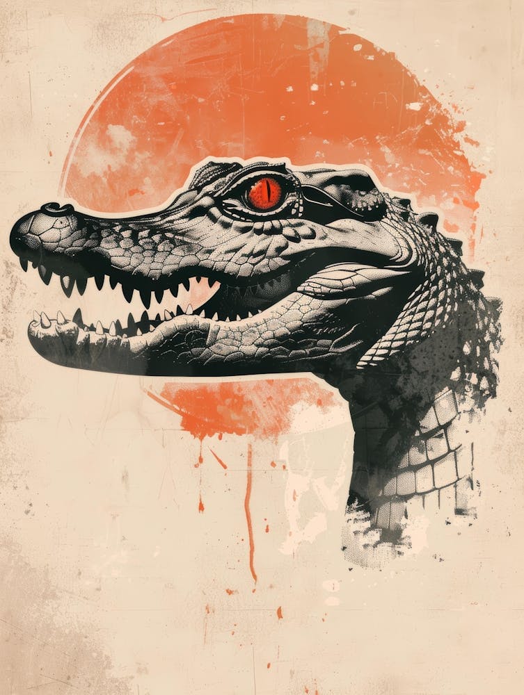 Alligator Head Canvas Print