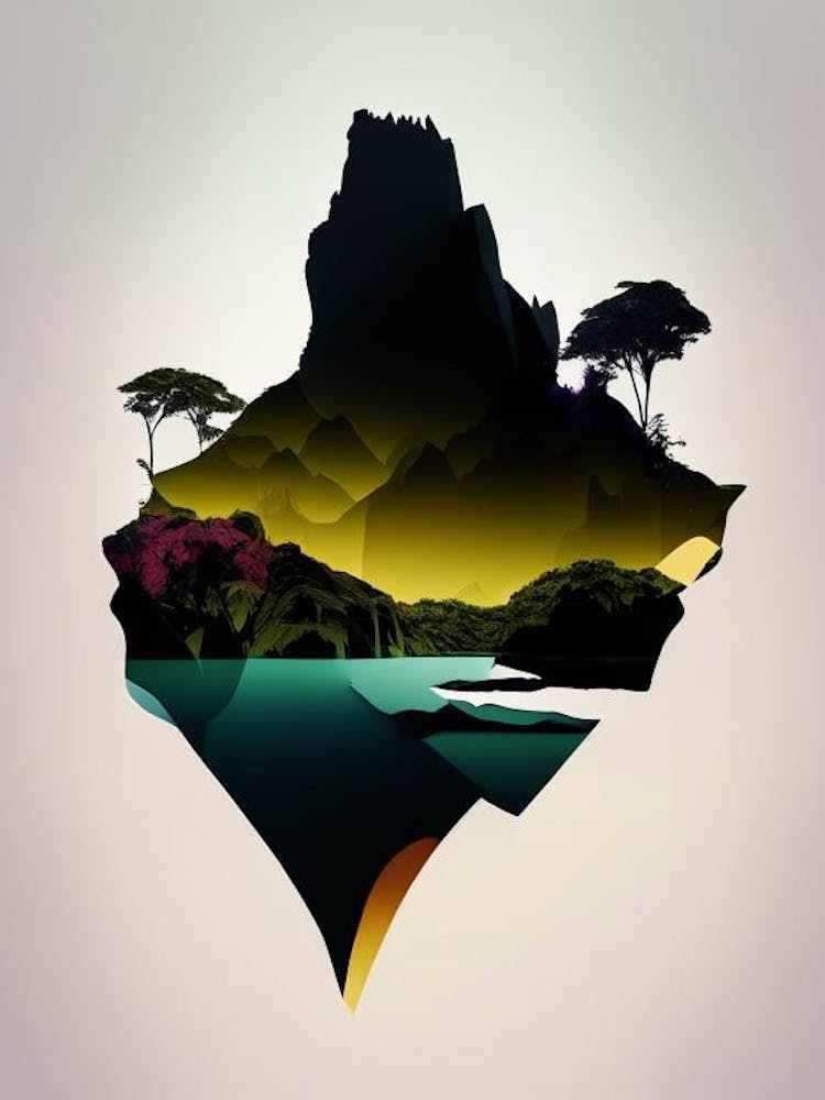 Canaima National Park Venezuela Cut Out Paper