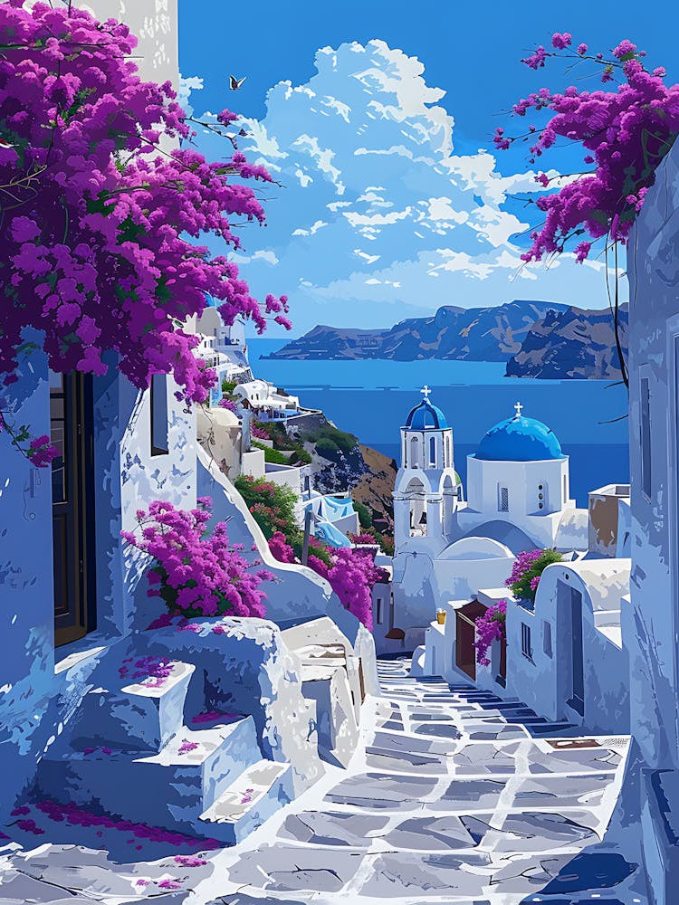 Beautiful Santorini Greece Wall Art 21