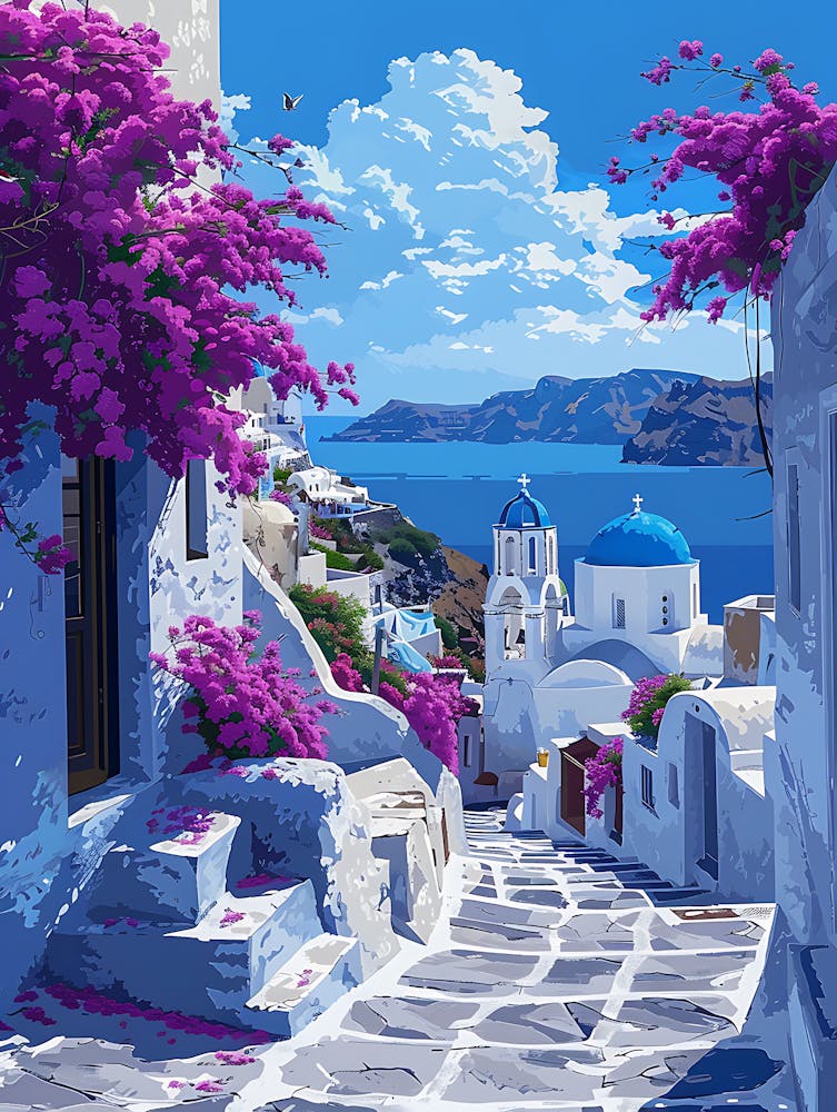 Beautiful Santorini Greece Wall Art 21
