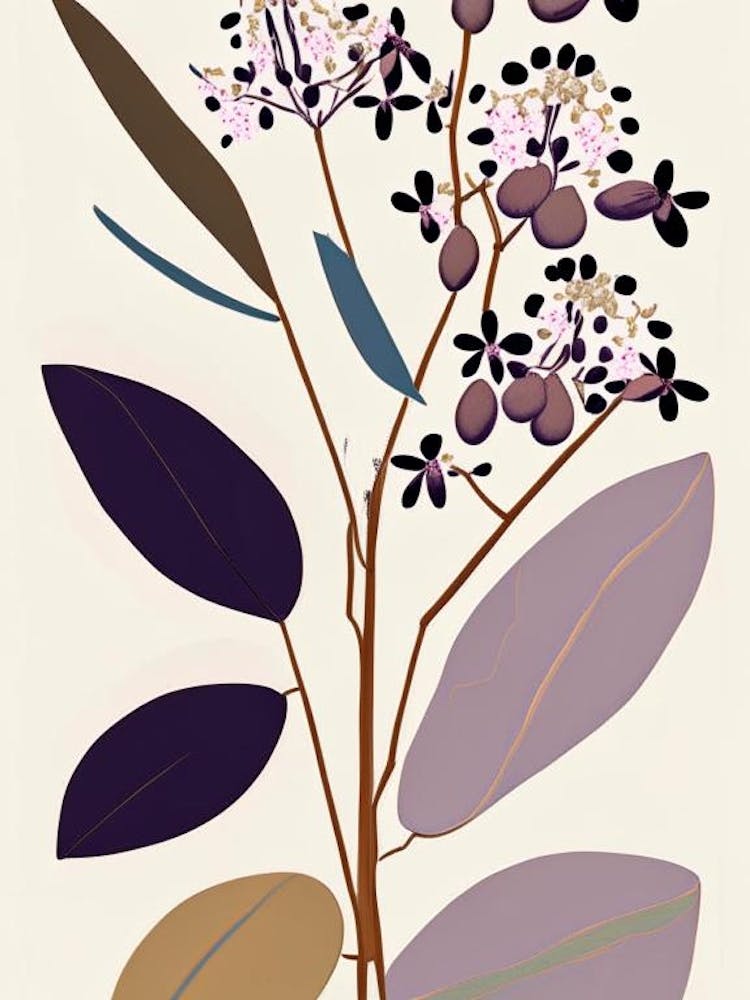 Showy Milkweed Wildflower Modern Muted Colours 1