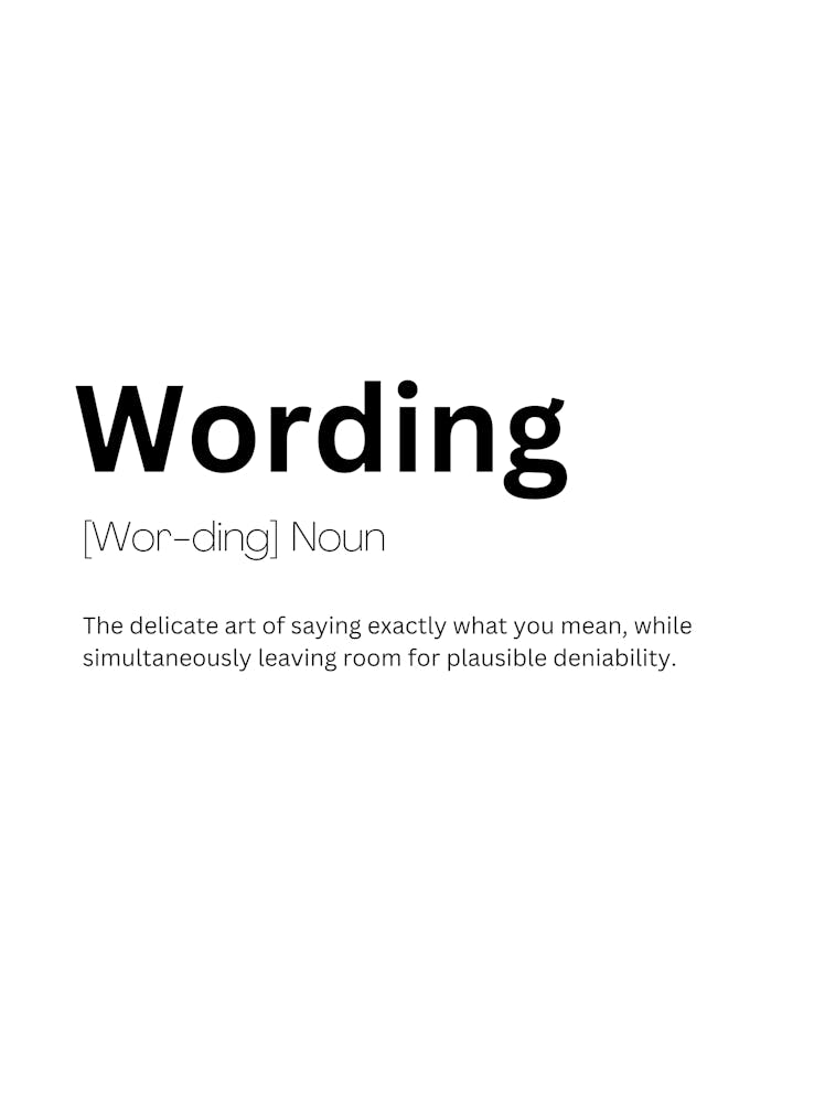 Wording Definition Meaning