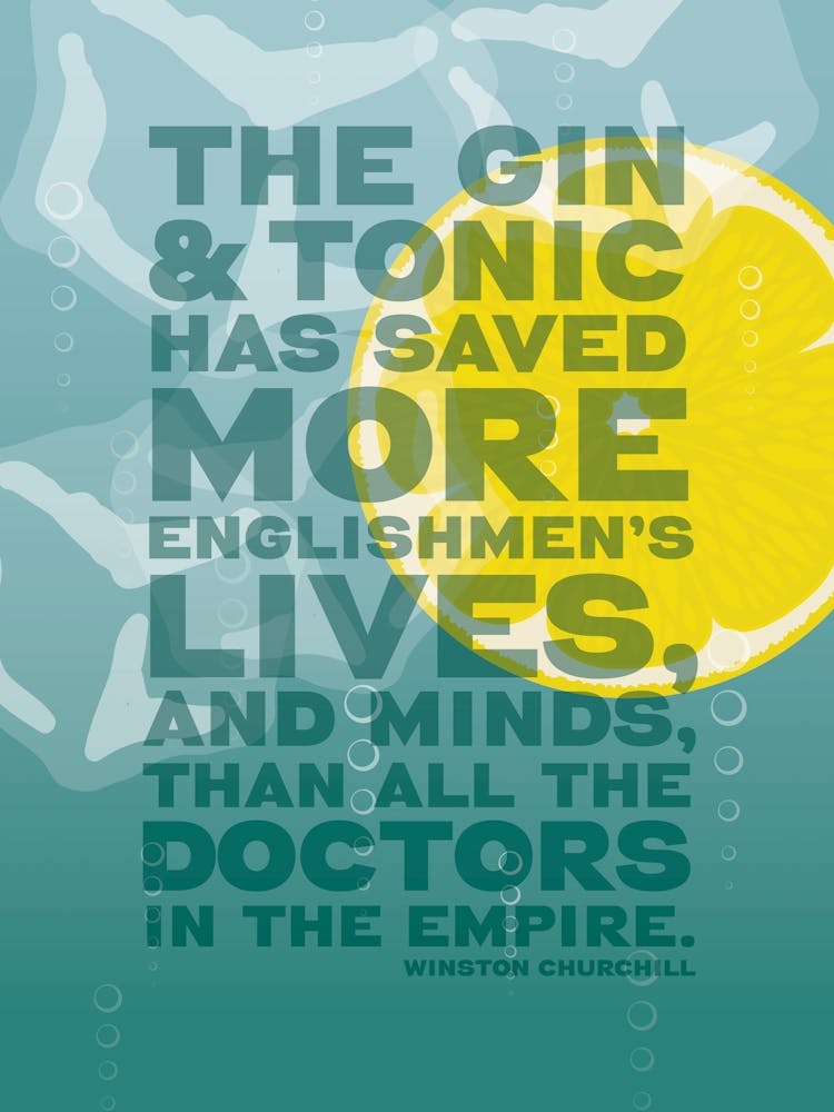 The Gin & Tonic Has Saved More Lives - Funny Gin Quote poster (full image)