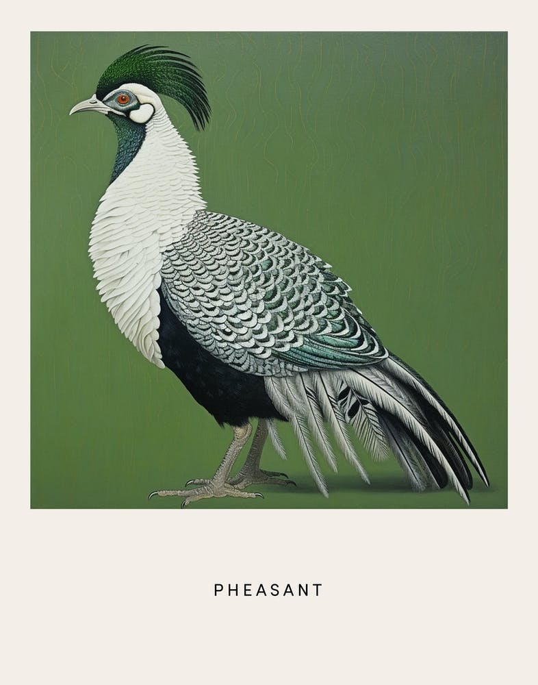 Ohara Koson Inspired Bird Painting Pheasant 7 Poster