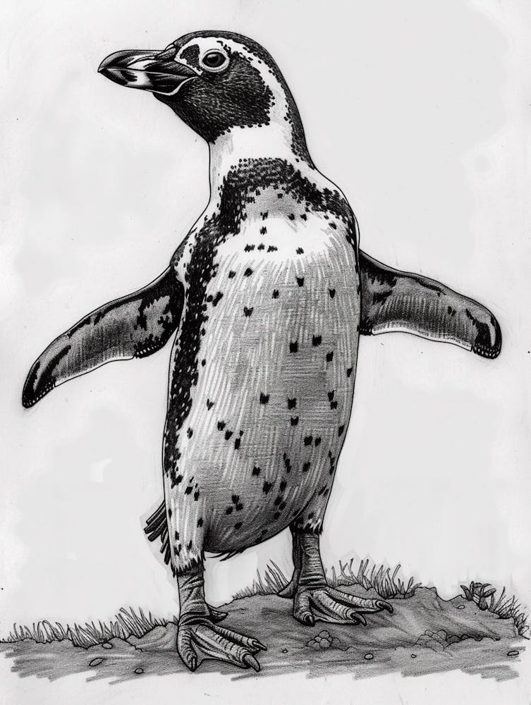 African Penguin Standing On Tiptoes 4