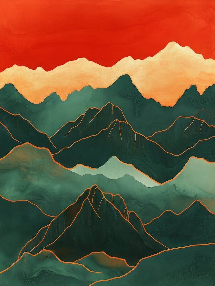 Teal And Orange Landscape 3