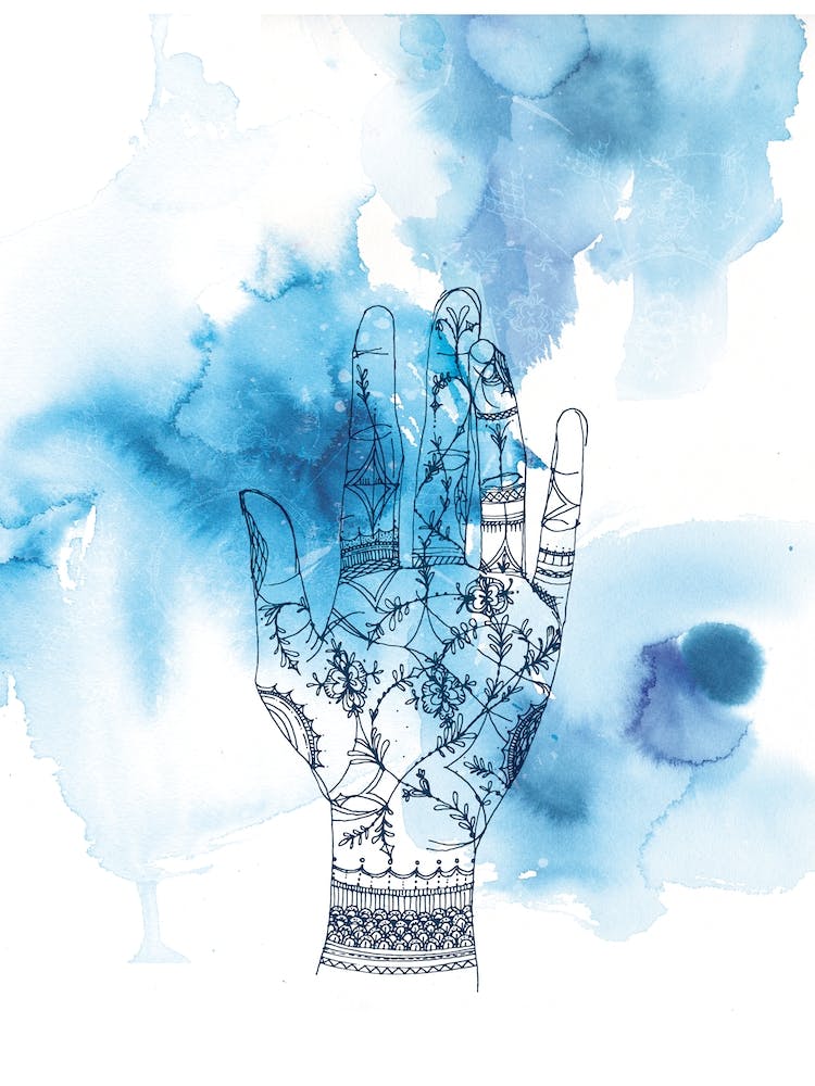 Blue Wash Hand