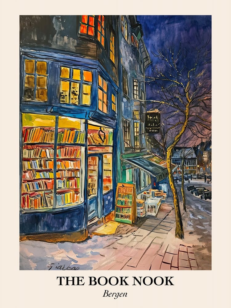 Bergen Book Nook Bookshop 3 Affiche