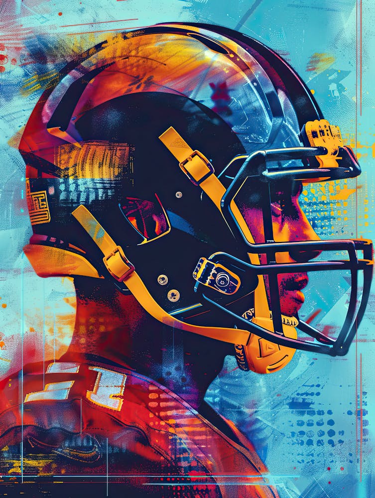 American Football Player Vintage Poster 22