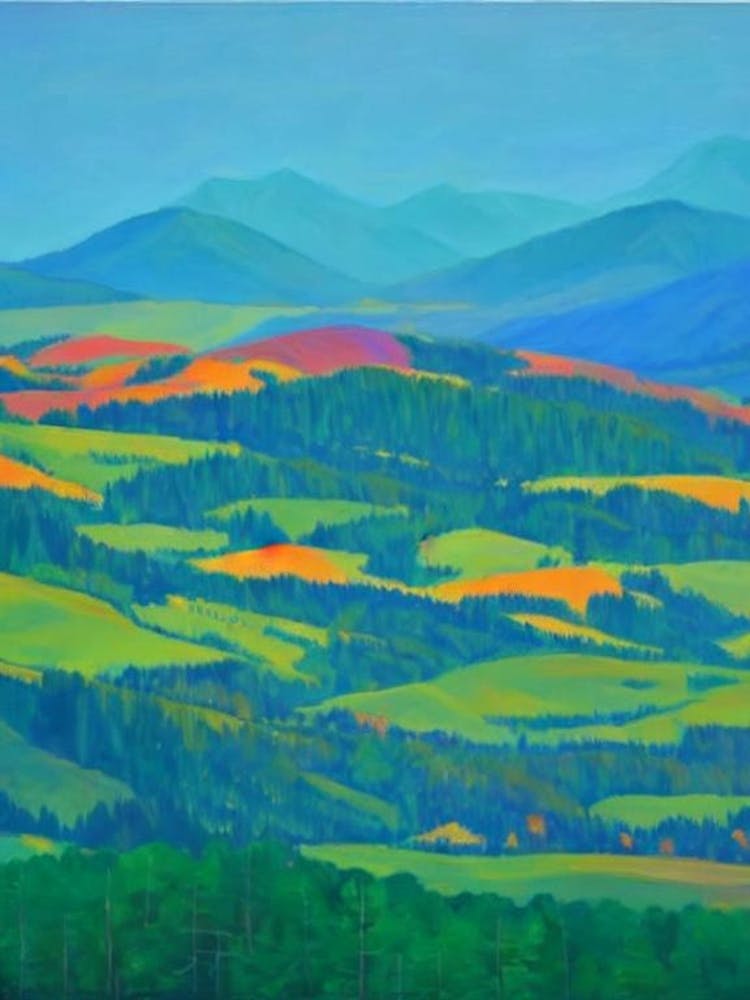 Olympic National Park United States Of America Blue Oil Painting 2 