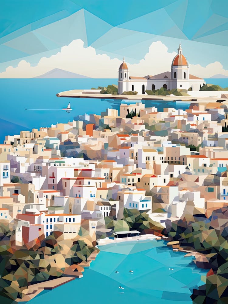 Ibiza, Spain, Geometric Illustration 4