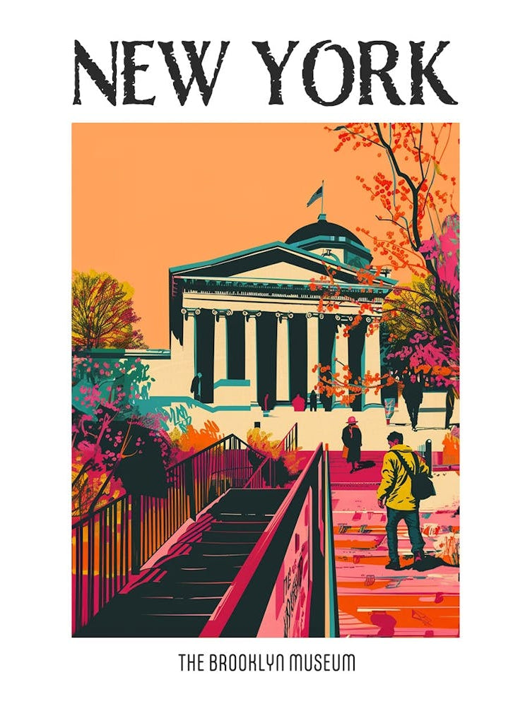 The Brooklyn Museum New York Colourful Silkscreen Illustration 1 Poster