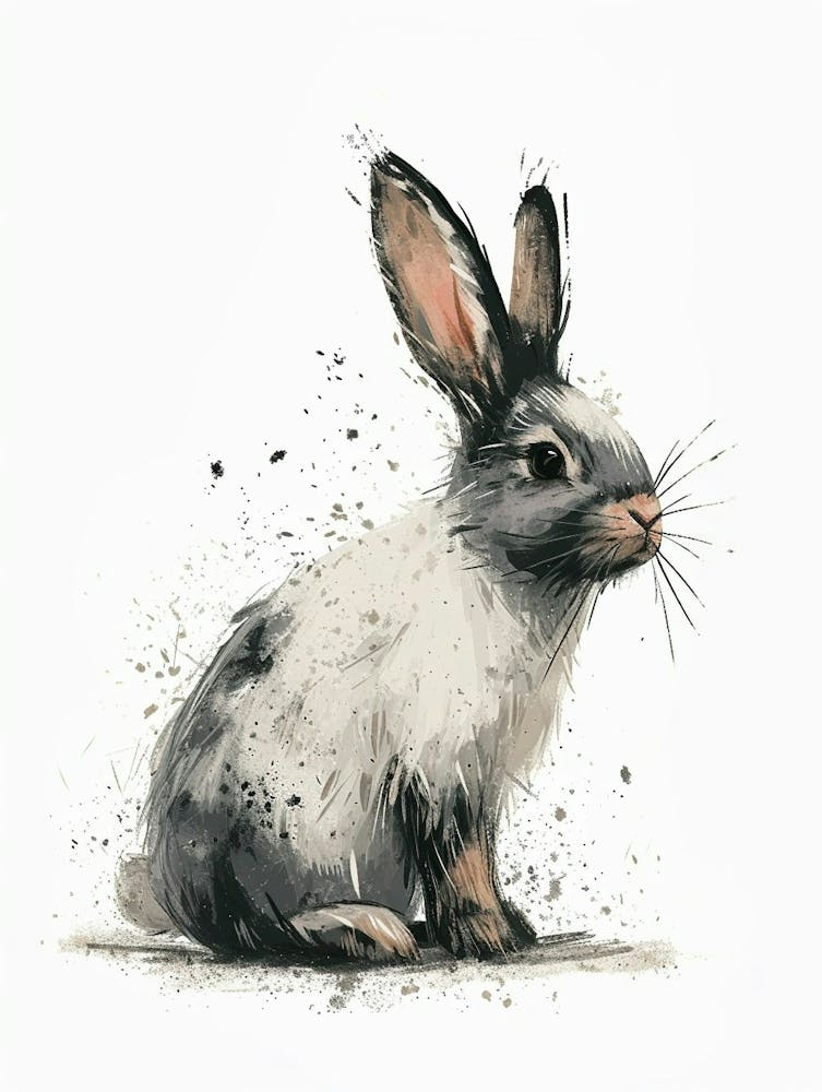 Jersey Wooly Rabbit Nursery Illustration 2
