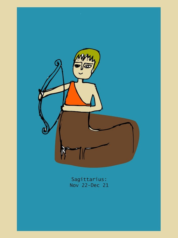 Retro Zodiac Sagittarius Rectangular