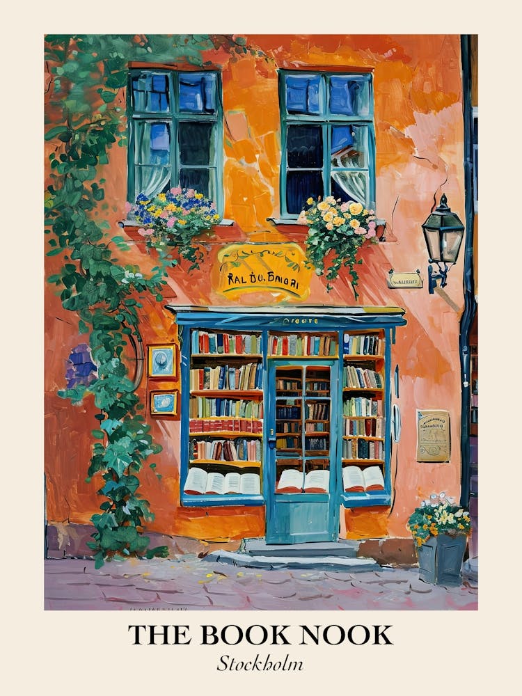 Stockholm Book Nook Bookshop 3 Poster