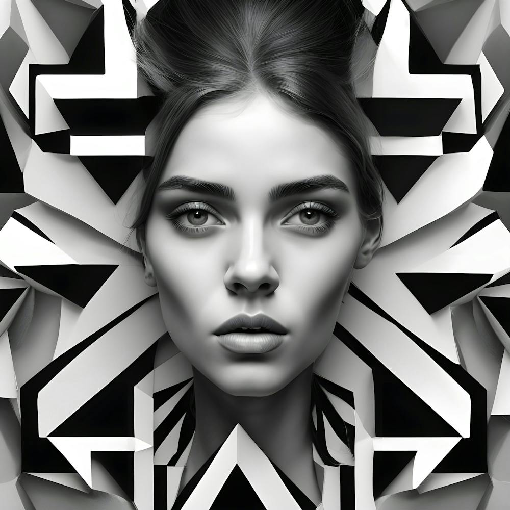 Monochrome Face Of A Young Girl 1