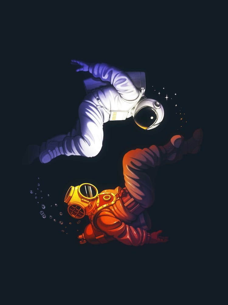 Yin Yang Astronaut Scuba