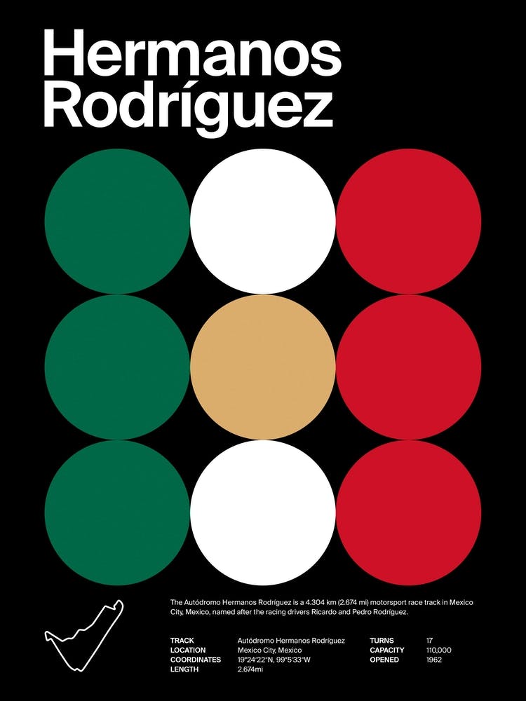 Mid Century Dark Hermanos Rodriguez F1