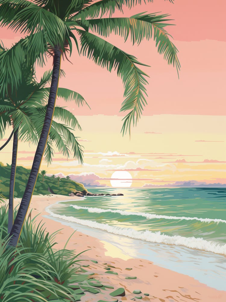 A Canvas Painting Of Seven Mile Beach, Negril Jamaica 1