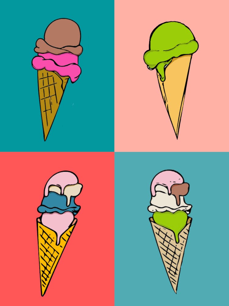 Ice Cream Cones Pop Art