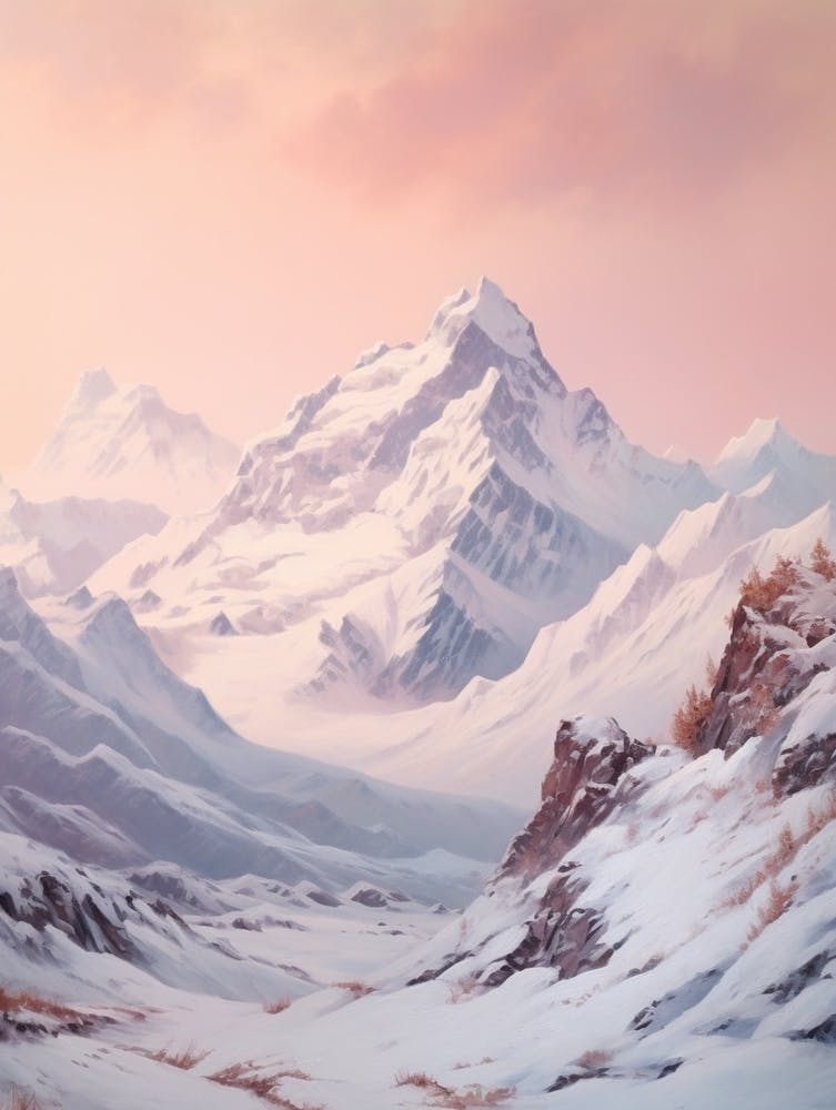 Dreamy Winter Painting Aoraki Mount Cook National Park New Zealand 3