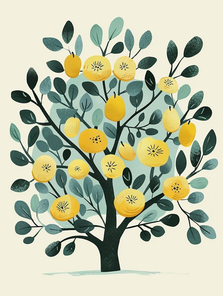 Pear Tree Flat Illustration 5