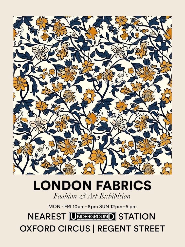 Poster Sunny Meadow London Fabrics Floral Pattern 3