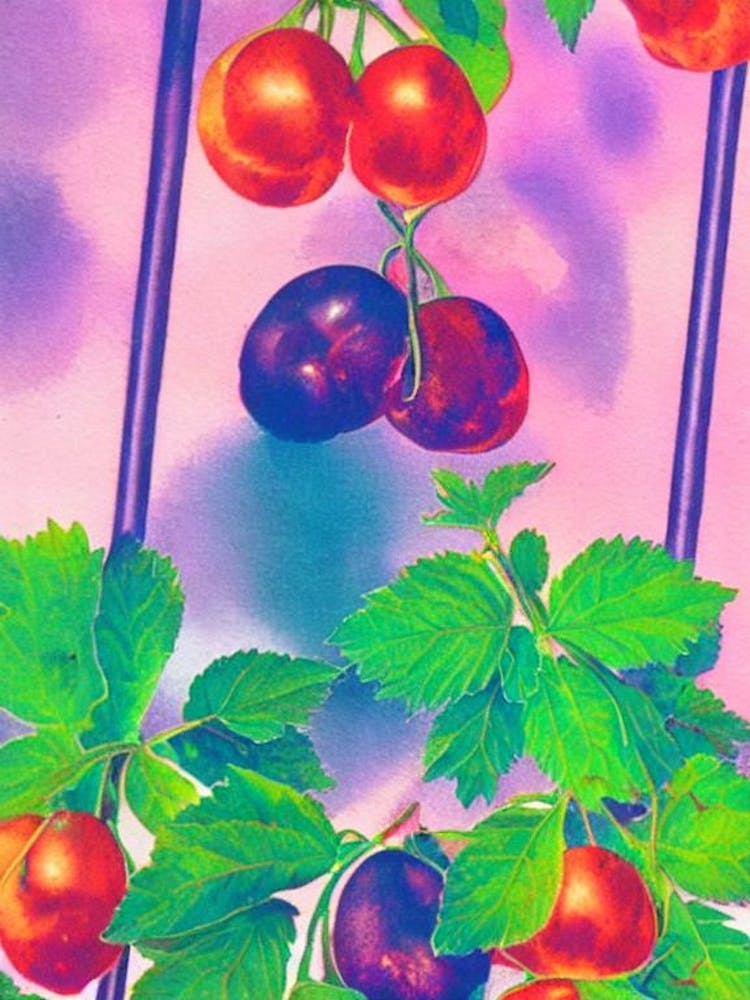 Gooseberry Risograph Retro Poster Fruit