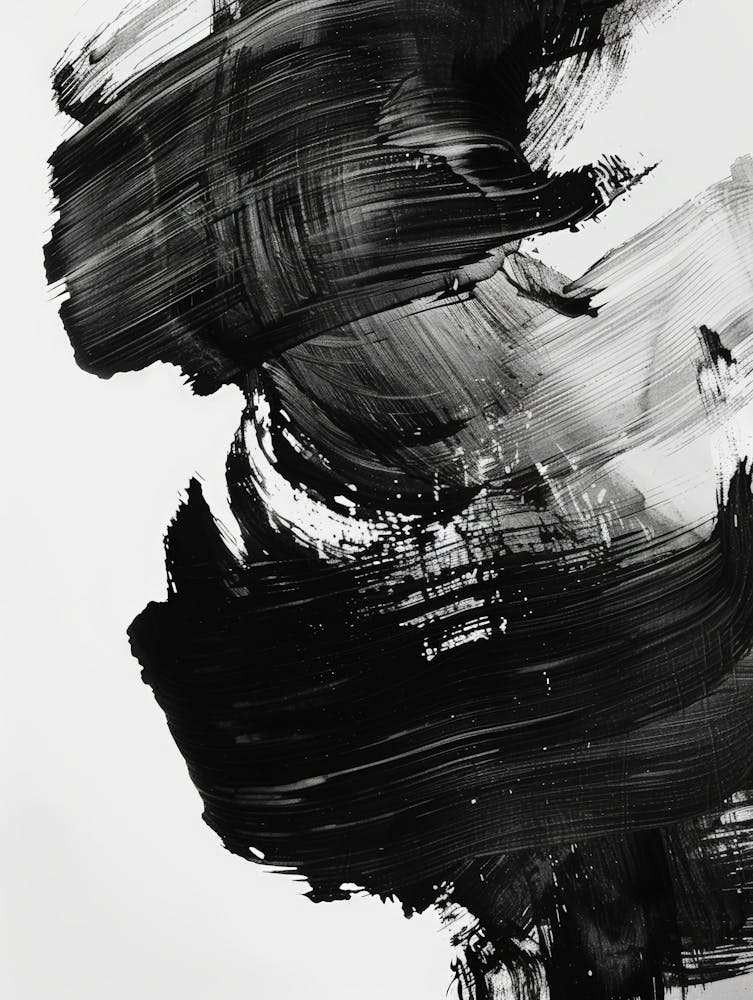 Abstract Black Brush Strokes
