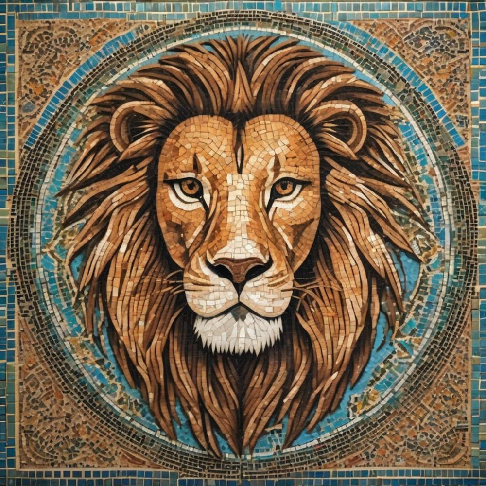 Lion Mosaic Geometric
