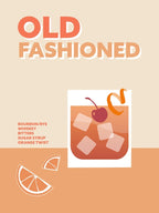 Old Fashioned Cocktail Retro Colourful Wall