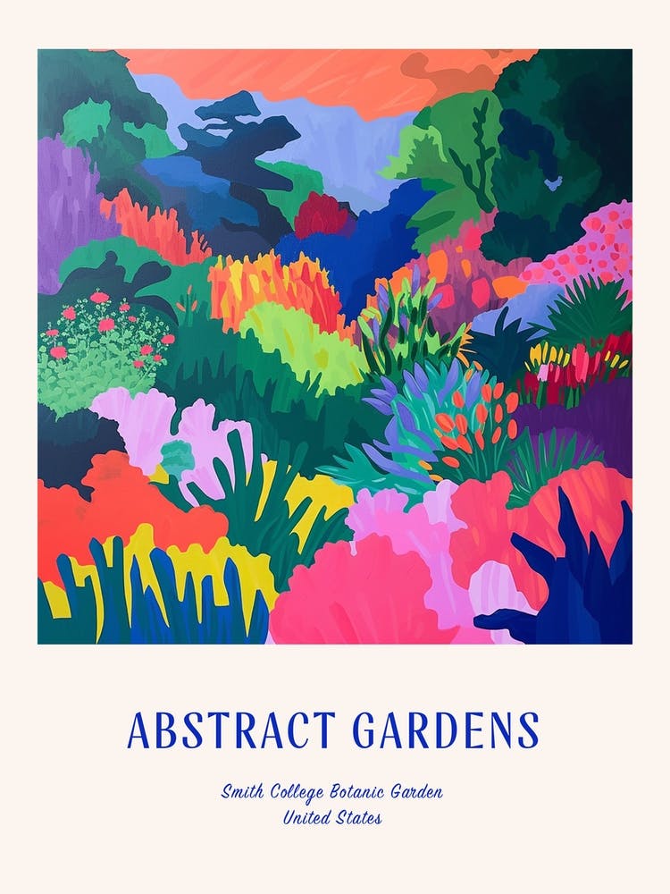 Colourful Gardens Smith College Botanic Garden Usa 3 Blue Poster