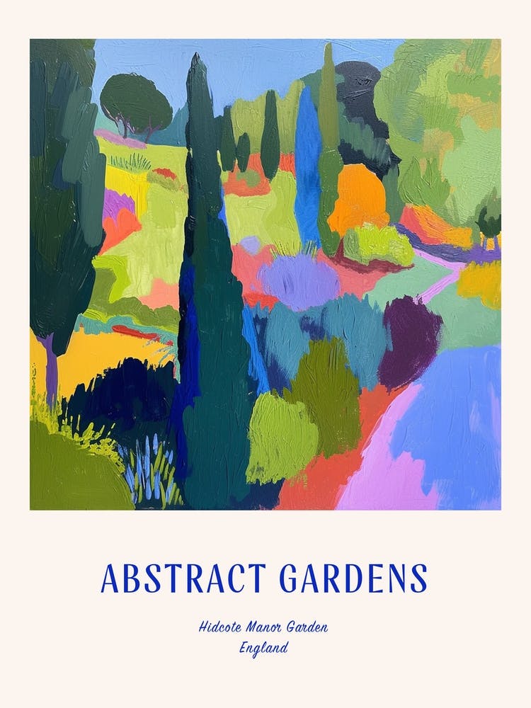 Colourful Gardens Hidcote Manor Garden United Kingdom 1 Blue Poster