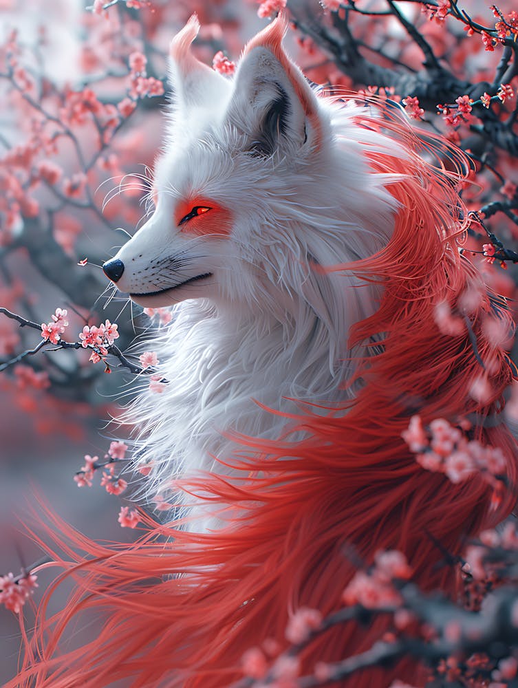 Beautiful Fantasy White Fox